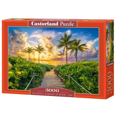 Puzzle 3000 el. C-300617-2 Colorful Sunrise in Miami, USA Castorland