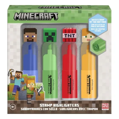 KIDS EUROSWAN Zestaw 4 flamastr�w z topperem 3D Minecraft MC00058