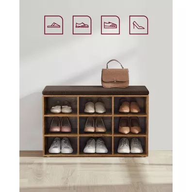 Songmics Szafka na buty z siedziskiem i 9 pkami