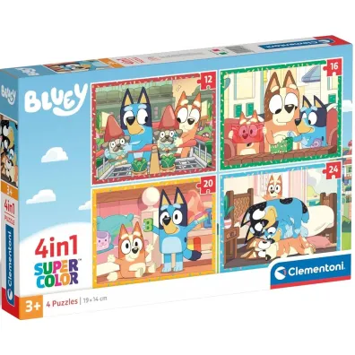 Puzzle 4w1 - SuperColor. Bluey (12+16+20+24 el.) Clementoni