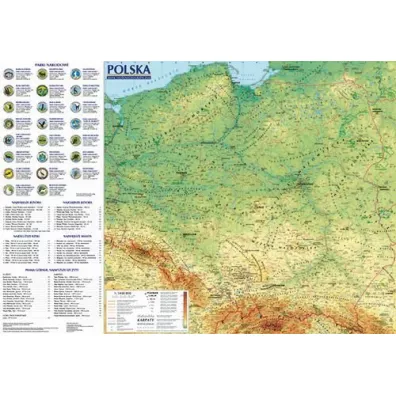 Mapa �cienna. Polska administracyjno-samochodowa..