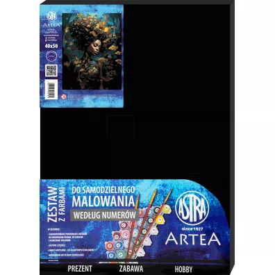 Malowanie po numerach na czarnym ptnie Astra Artea Promie zota