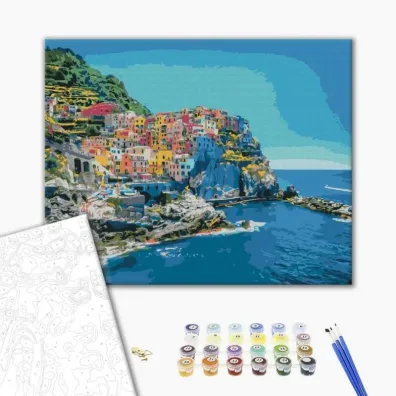 Brushme Malowanie po numerach - �r�dmorskie wybrze�e 40x50cm