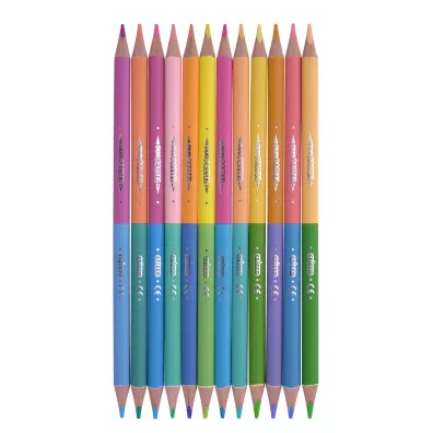Cricco Kredki trójkątne dwustronne pastel 24 kolorów 12 szt. Cricco Kredki trójkątne dwustronne pastel 24 kolorów 12 szt.