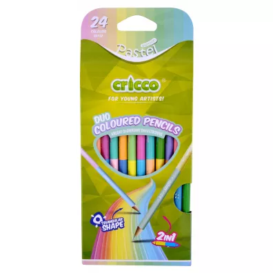 Cricco Kredki trójkątne dwustronne pastel 24 kolorów 12 szt. Cricco Kredki trójkątne dwustronne pastel 24 kolorów 12 szt.