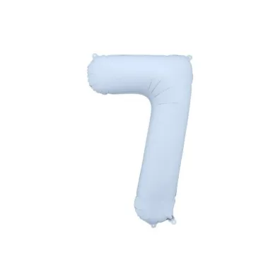 PartyDeco Balon foliowy cyfra 7 86cm mglisty niebieski
