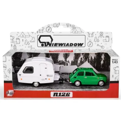 Fiat 126p + przyczepa Niewiad�w Kemping zielony Daffi