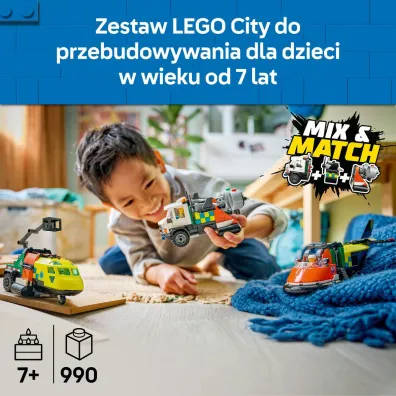 LEGO City Zestaw z samolotem, ci�ar�wk� serwisow� i poduszkowcem 60505