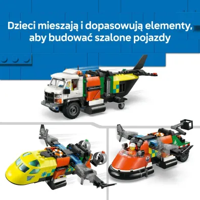 LEGO City Zestaw z samolotem, ci�ar�wk� serwisow� i poduszkowcem 60505