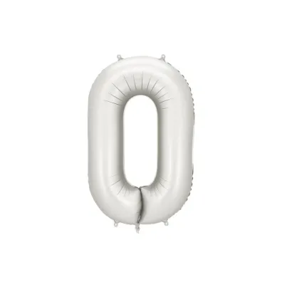 PartyDeco Balon foliowy cyfra 0 86cm srebrny