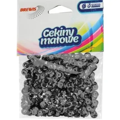 Brewis Cekiny matowe szare 6 mm, 10g