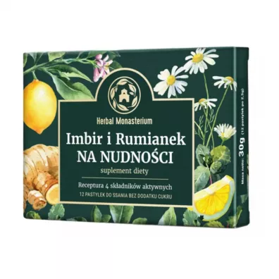 Herbal Monasterium Imbir i Rumianek na nudnoci Suplement diety 12 szt.
