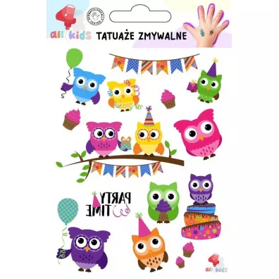 Tatua�e zmywalne dla dzieci Kolorowe s�wki All4Kids