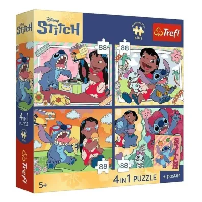 Puzzle 4x88 Kosmiczny Stitch TREFL