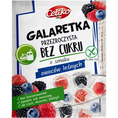 Celiko Galaretka przezroczysta bez cukru o smaku owoc�w le�nych bezglutenowa 14 g