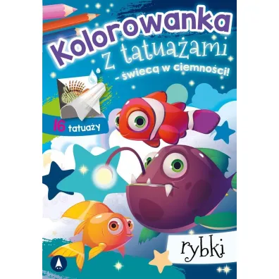 Malowanka A5 Kolorowanka z tatua�ami   �wiec� w ciemno�ci  Rybki SKRZAT 076042 SK