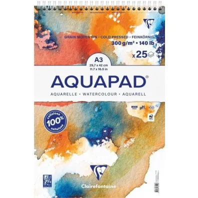 Clairefontaine Blok A3+ akwarelowy aquapad 300g 25ark