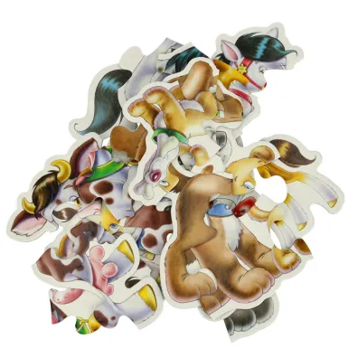 Puzzle maxi 4w1 -zwierz�ta z dzie�mi (4+5+6+7 el.) Castorland