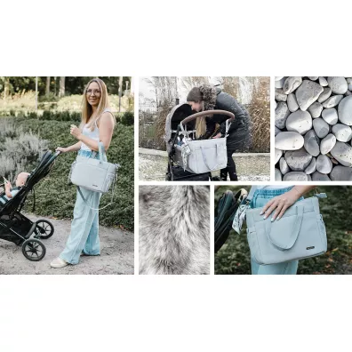 Babyono Torba dla mamy do wzka Carmen szara