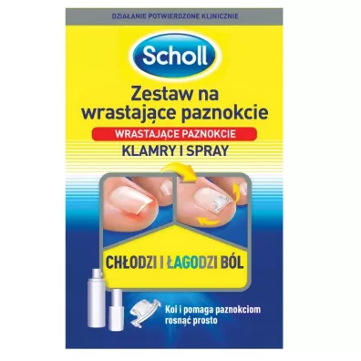 Scholl Zestaw na wrastaj�ce paznokcie klamry + spray