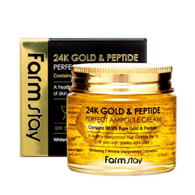 Farm Stay 24K Gold & Peptide Perfect Ampoule Cream ampuka do twarzy Zoto & Peptydy 80 ml