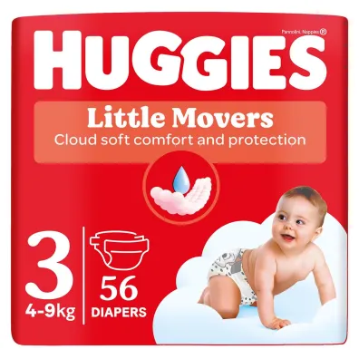 Huggies Pieluchy Little Movers 3 Jumbo Pack (4-9 kg) 56 szt.