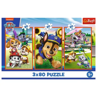 Puzzle 3x80 el. Psia zgraja Trefl