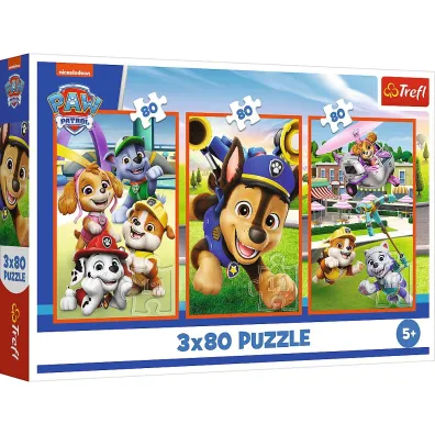 Puzzle 3x80 el. Psia zgraja Trefl