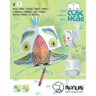 Kolorowanka CubeHead 3D, "Papuga", Normal
