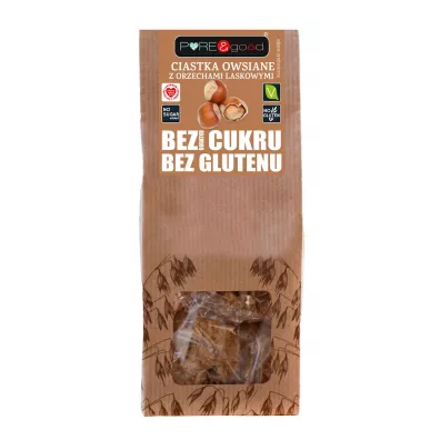 Pure&Good Ciastka owsiane z orzechami laskowymi bezglutenowe 150 g