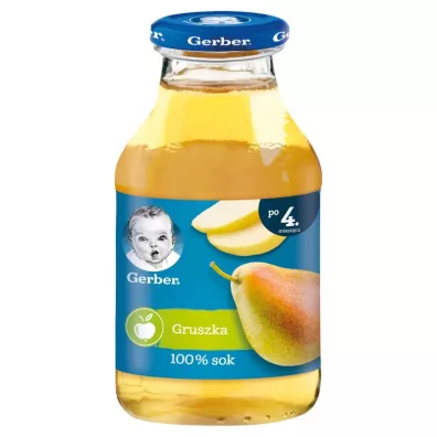 Gerber Sok 100% gruszka dla niemowląt po 4 miesiącu 200 ml Gerber Sok 100% gruszka dla niemowląt po 4 miesiącu 200 ml
