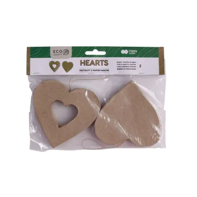 Happy Color Kszta�ty z papier mache HEART, 10x2.5 cm, 2 sztuki