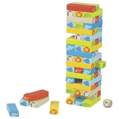 Wie�a do uk�adania typu jenga z motywami zwierz�t Goki