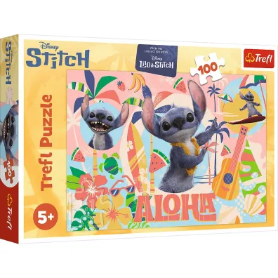 Puzzle 100 el. Stitch i przyjaciele w akcji Trefl