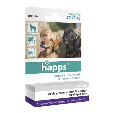 Happs Krople dla dużych psów przeciw pchłom i kleszczom