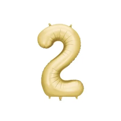 PartyDeco Balon foliowy cyfra 2 86cm zoty
