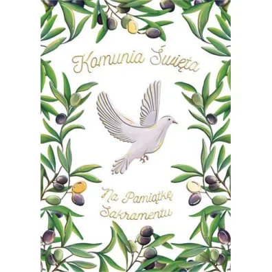 Karnet A5 Komunia �w., z�ocona mix