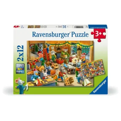 Puzzle dla dzieci 2x12 el. 2D Warsztat �wi�teczny Ravensburger