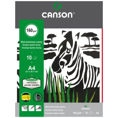 Canson Blok techniczny A4 czarny 10 kartek