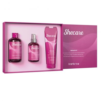 Inebrya Shecare Repair Kit zestaw Shampoo + Mask + Magic Spray 300 ml + 250 ml + 200 ml