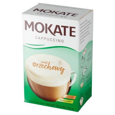 Mokate Kawa rozpuszczalna Cappuccino smak orzechowy 8 x 20 g