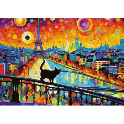 Puzzle 1000 el. Kot w Pary�u Trefl