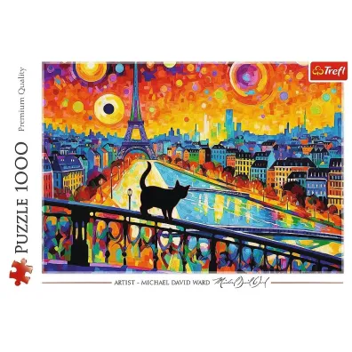 Puzzle 1000 el. Kot w Pary�u Trefl