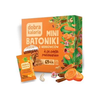 Dobra Kaloria Mini batoniki z nerkowcami a`la ciasto marchewkowe 6 x 17 g