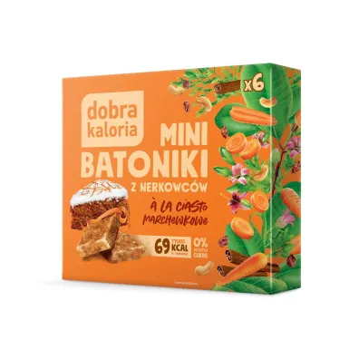 Dobra Kaloria Mini batoniki z nerkowcami a`la ciasto marchewkowe 6 x 17 g