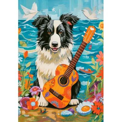 Puzzle 500 el. Collie, Guitar and the Sea Castorland