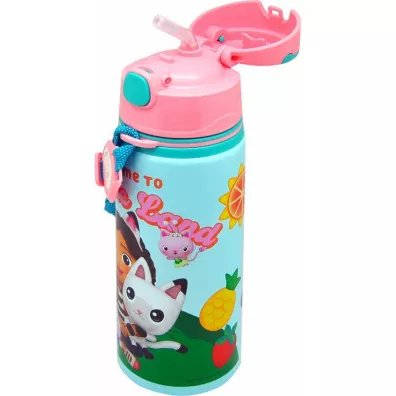 Bidon aluminiowy z uchwytem Koci Domek Gabi. Gabby's Dollhouse 600ml