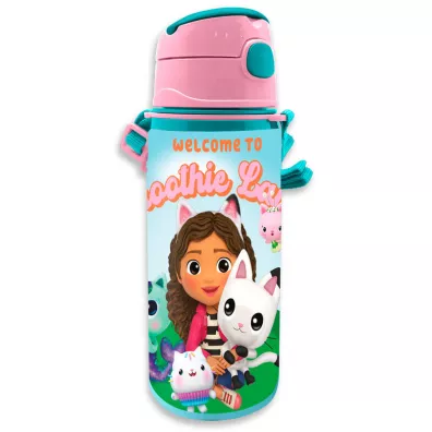 Bidon aluminiowy z uchwytem Koci Domek Gabi. Gabby's Dollhouse 600ml