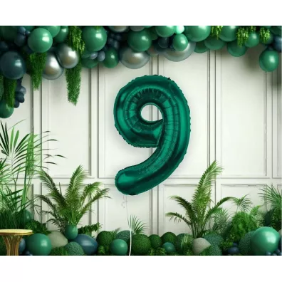 Godan Balon foliowy B&C cyfra 9 ziele� butelkowa 85cm