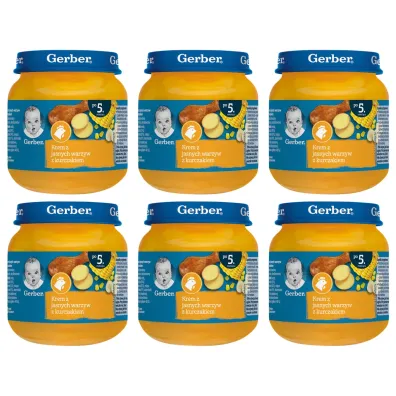Gerber Zupka krem z jasnych warzyw z kurczakiem dla niemowl�t po 5 miesi�cu zgrzewka 6 x 125 g